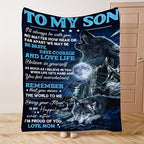 Aonana “To My Son” Wolf Flannel Blanket