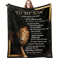 Aonana “To My Son” Lion Flannel Blanket
