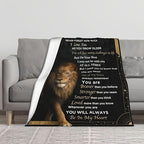 Aonana “To My Son” Lion Flannel Blanket