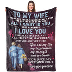 Aonana “To My Wife” Romantic Love Flannel Throw Blanket
