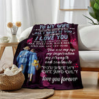 Aonana “To My Wife” Romantic Love Flannel Throw Blanket