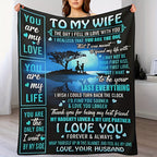 Aonana “To My Wife” Forever Love Flannel Throw Blanket