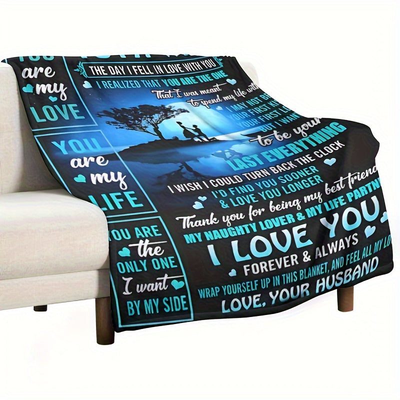 Aonana “To My Wife” Forever Love Flannel Throw Blanket