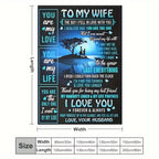 Aonana “To My Wife” Forever Love Flannel Throw Blanket