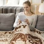 Aonana “To My Wife” Heart Flannel Throw Blanket