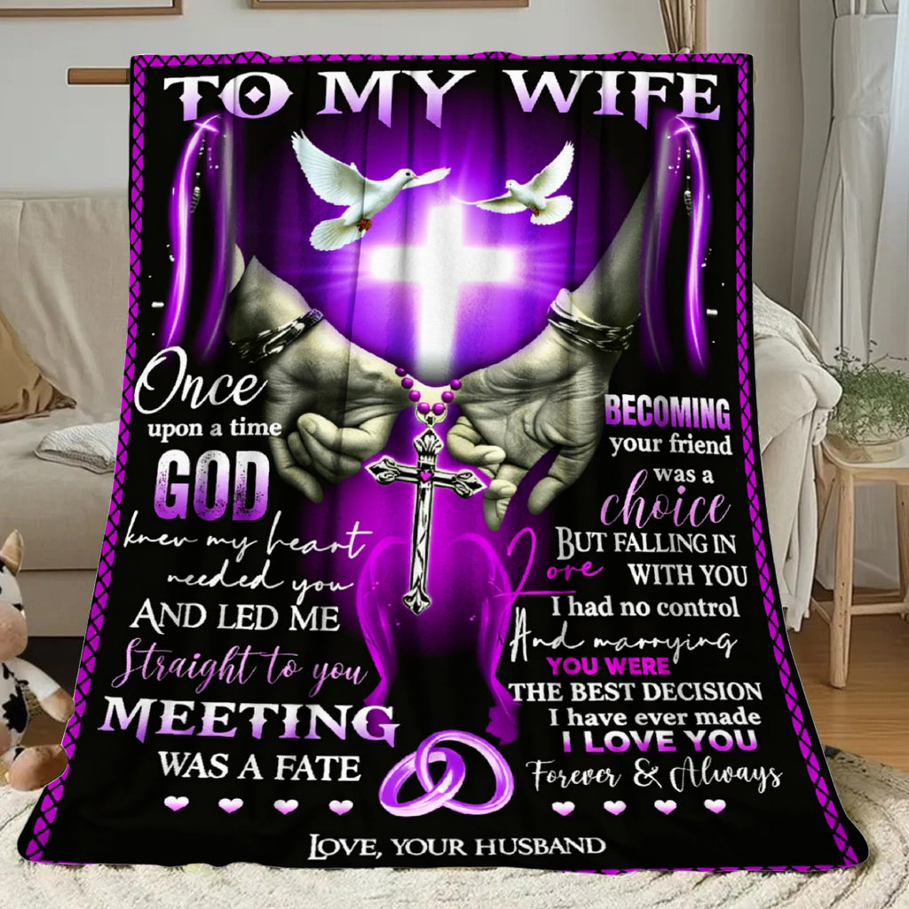 Aonana “To My Wife” Christian Love Message Flannel Throw Blanket