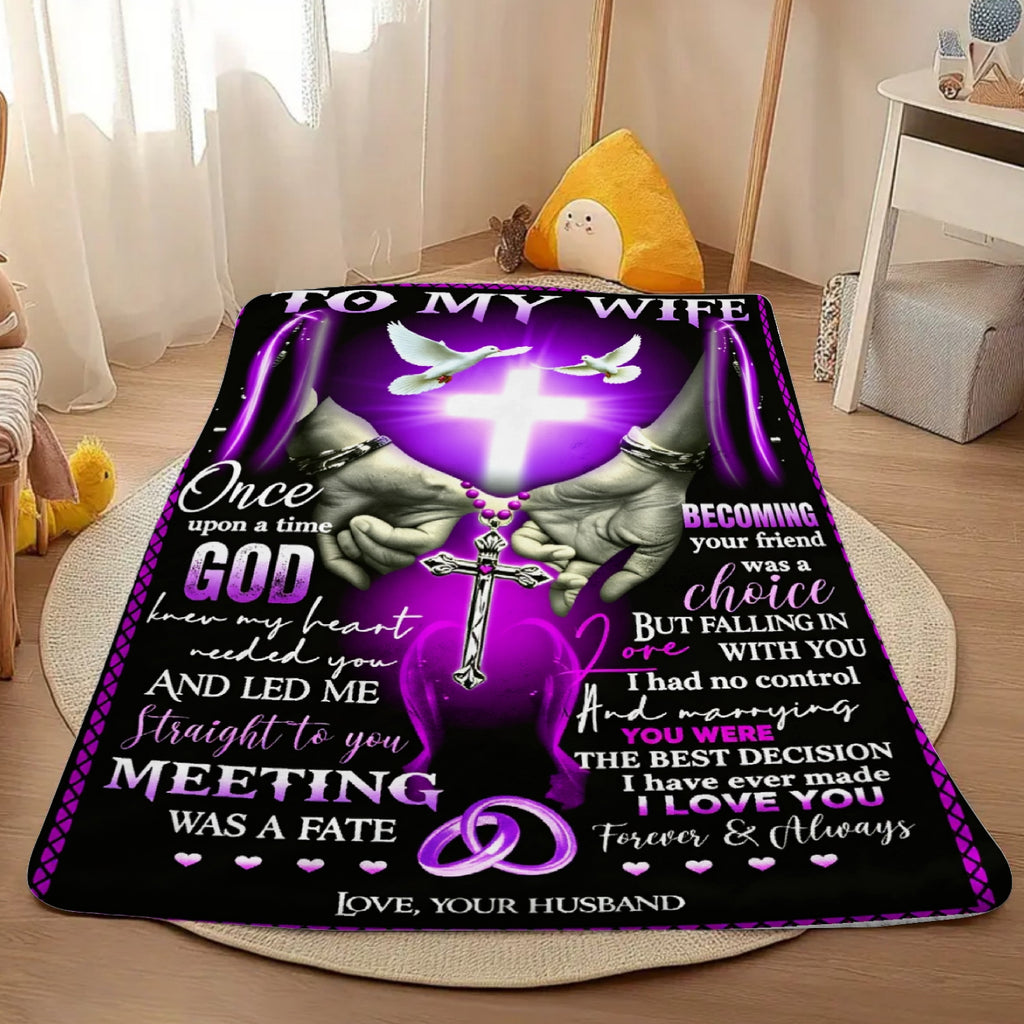 Aonana “To My Wife” Christian Love Message Flannel Throw Blanket