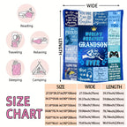 Aonana “To My Grandson” Inspirational Messages Flannel Blanket