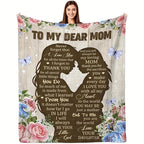 Aonana “To My Mom” Flannel Blanket Soft Cozy Throw Perfect Gift for Mother's Day,Birthday,Holiday