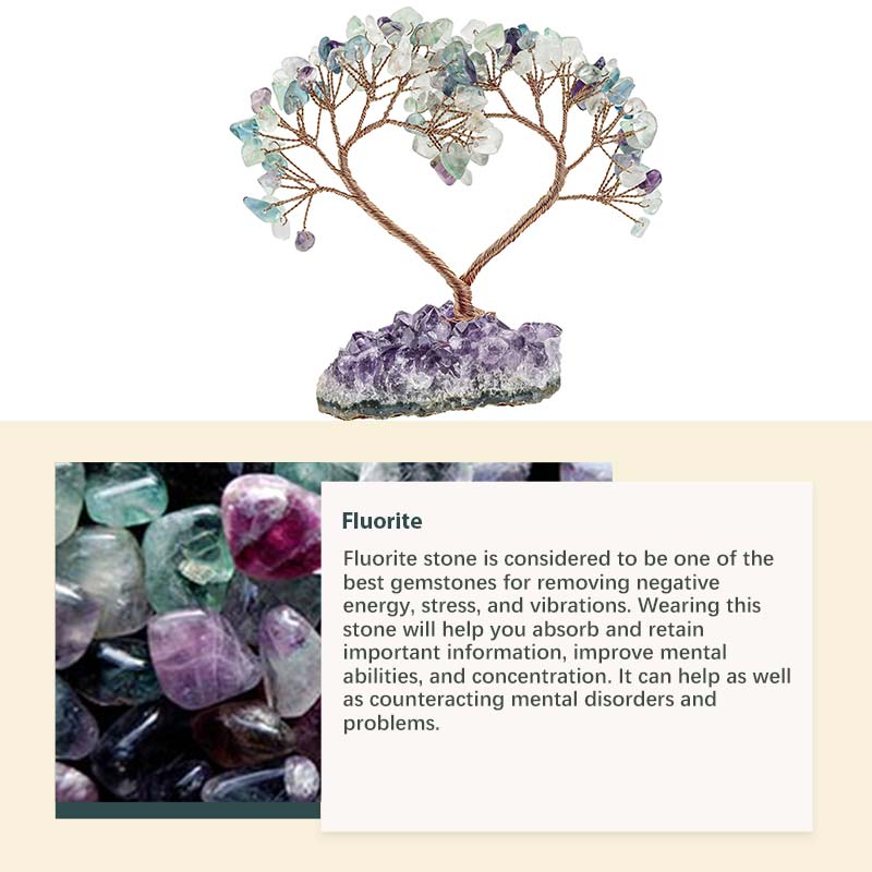 GiftoLuck Natural Crystal Stone Love Feng Shui Tree