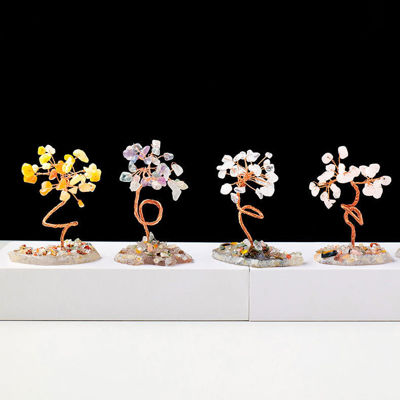 Giftoluck 1pc Money Tree Copper Wire Wrapped Feng Shui Tree