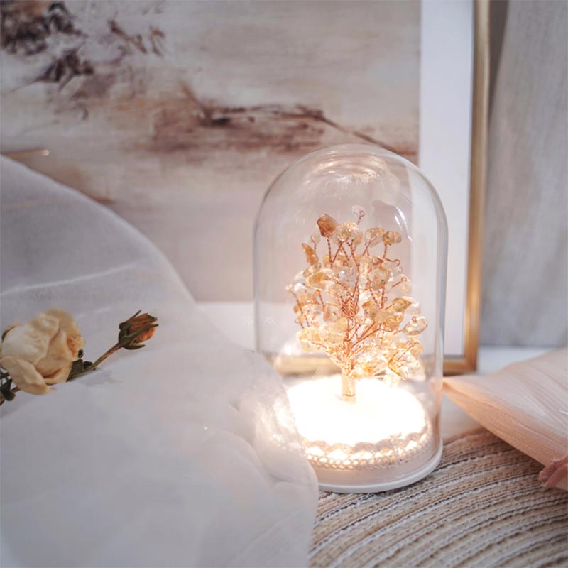 GiftoLuck Christmas Tree Crystal Stone Night Light Decoration
