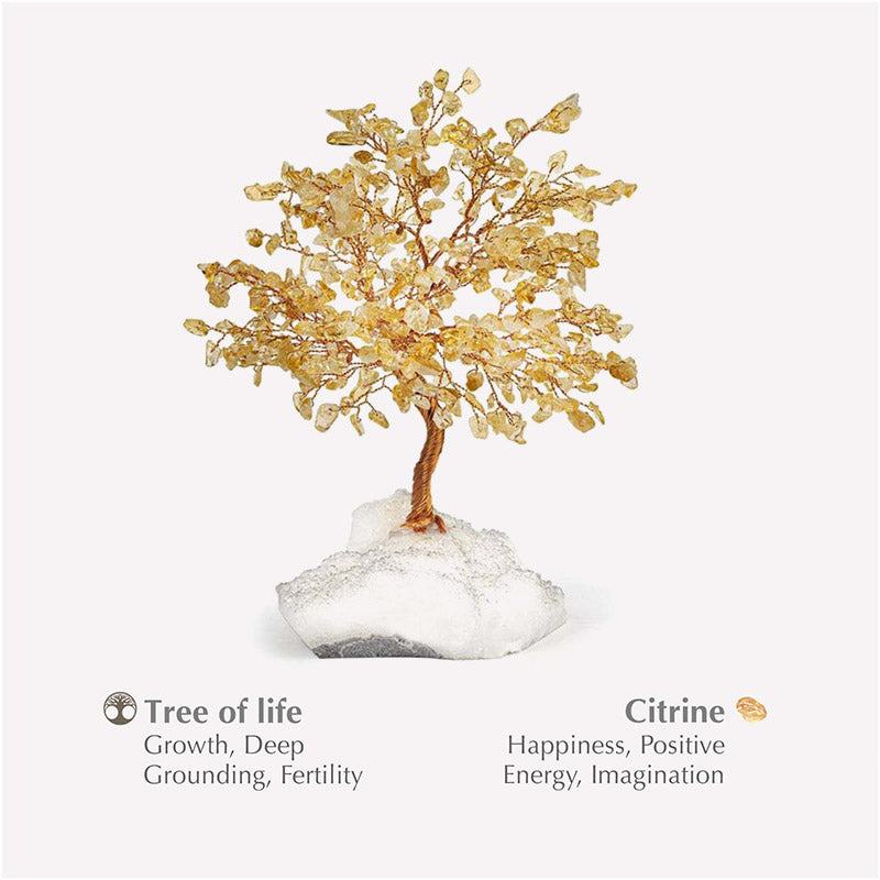 Giftoluck Positive Energy - Citrine Feng Shui Crystal Gemstone Tree