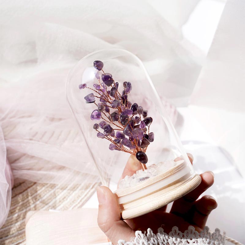 GiftoLuck Christmas Tree Crystal Stone Night Light Decoration