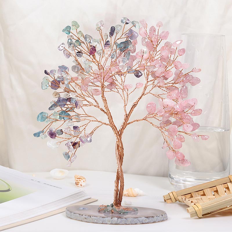 GiftoLuck Natural Crystal Stone Feng Shui Tree