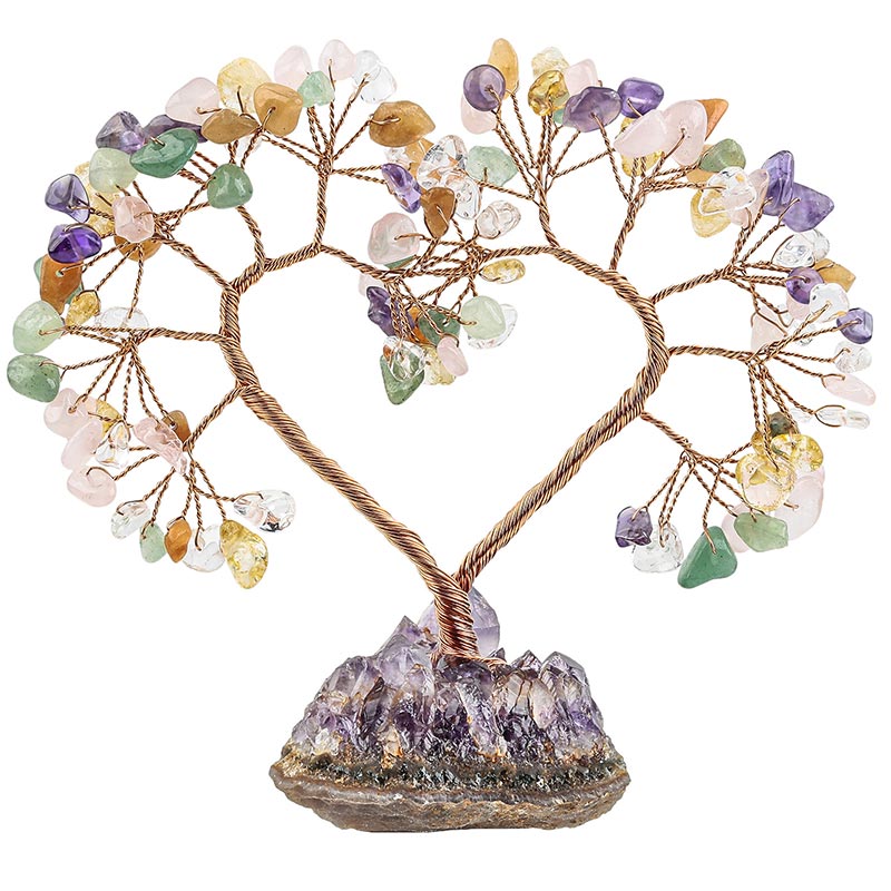 GiftoLuck Natural Crystal Stone Love Feng Shui Tree