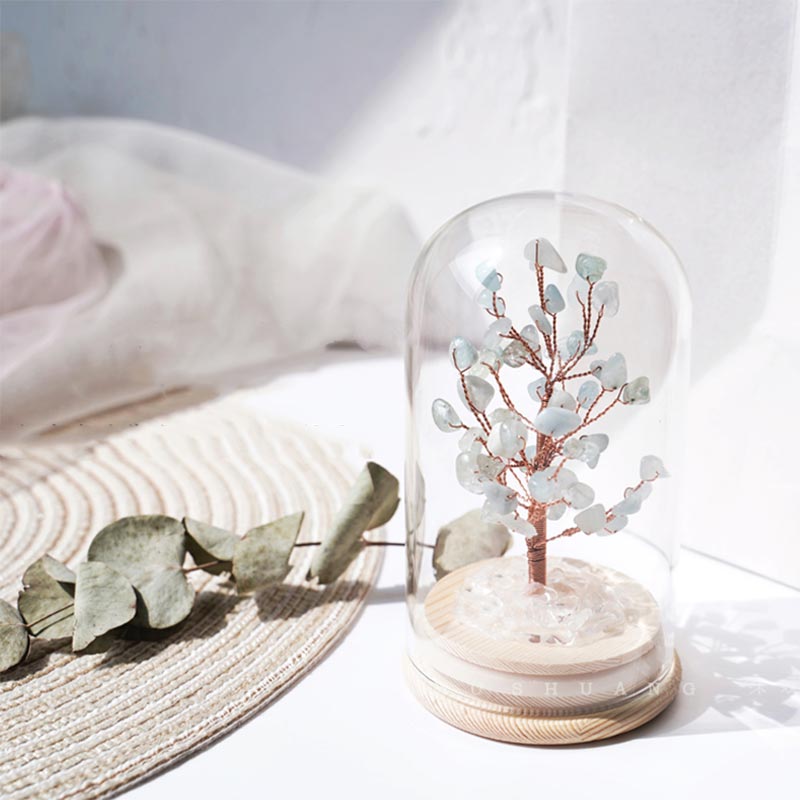 GiftoLuck Christmas Tree Crystal Stone Night Light Decoration