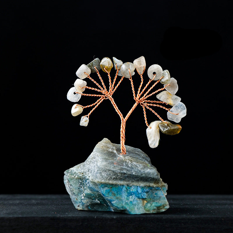 Giftoluck Natural Colorful Crystal Gravel Feng Shui Tree
