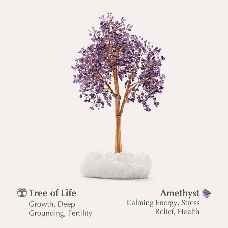 Giftoluck Awaken Intuition Amethyst Stone Feng Shui Tree