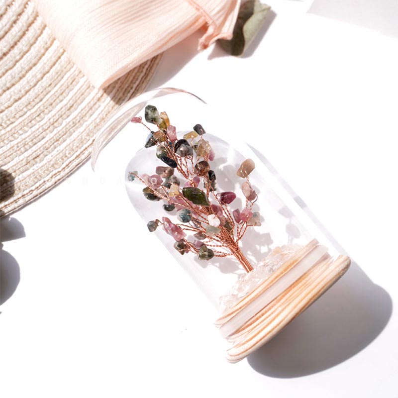 GiftoLuck Christmas Tree Crystal Stone Night Light Decoration